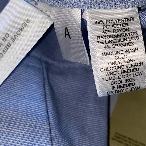 NWT Loft Blue Ruffle Hem Cropped Ankle Pants Size 6P Petite - Picture 11 of 12